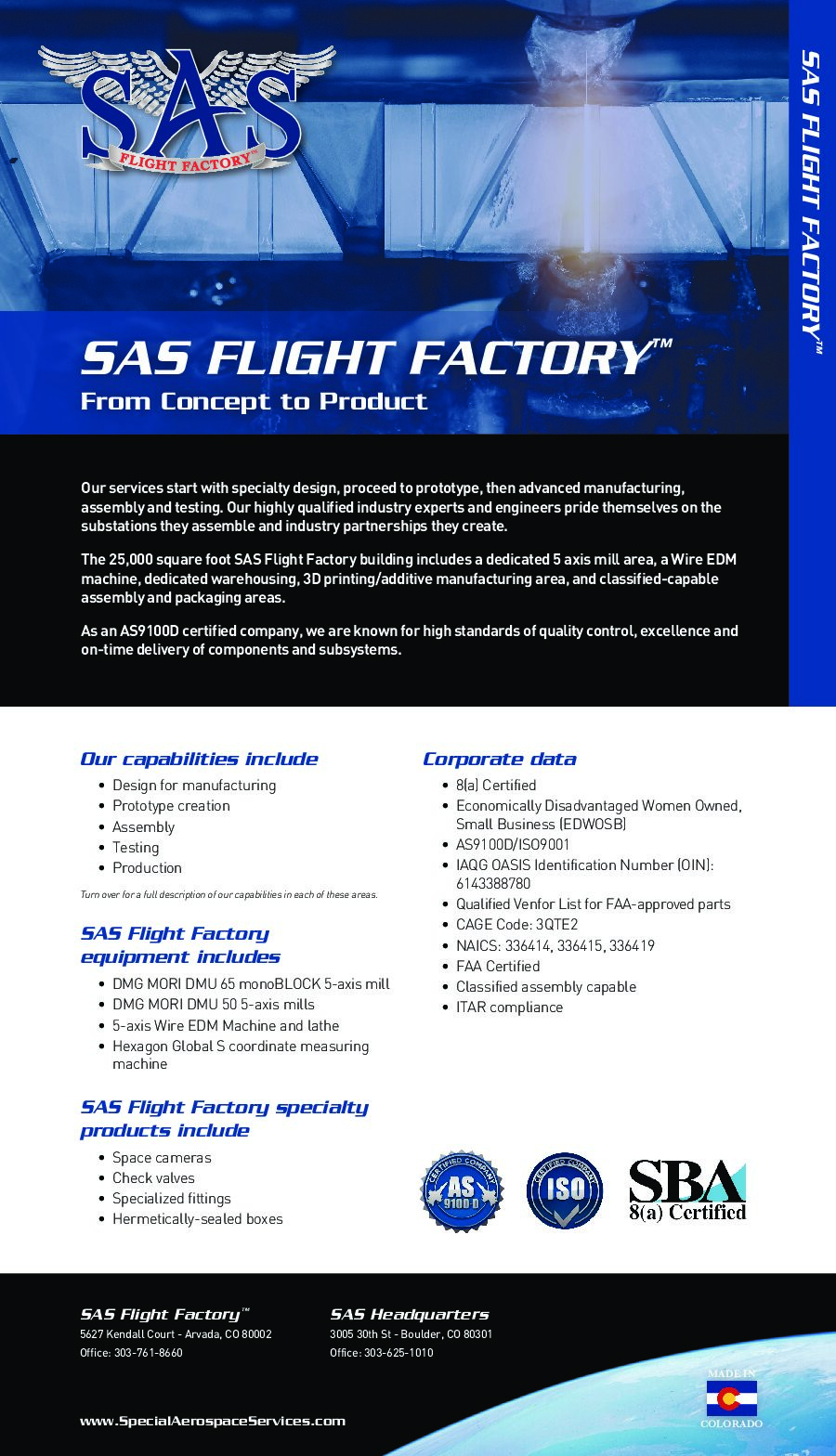 SAS Flight Factory Capabilities Document